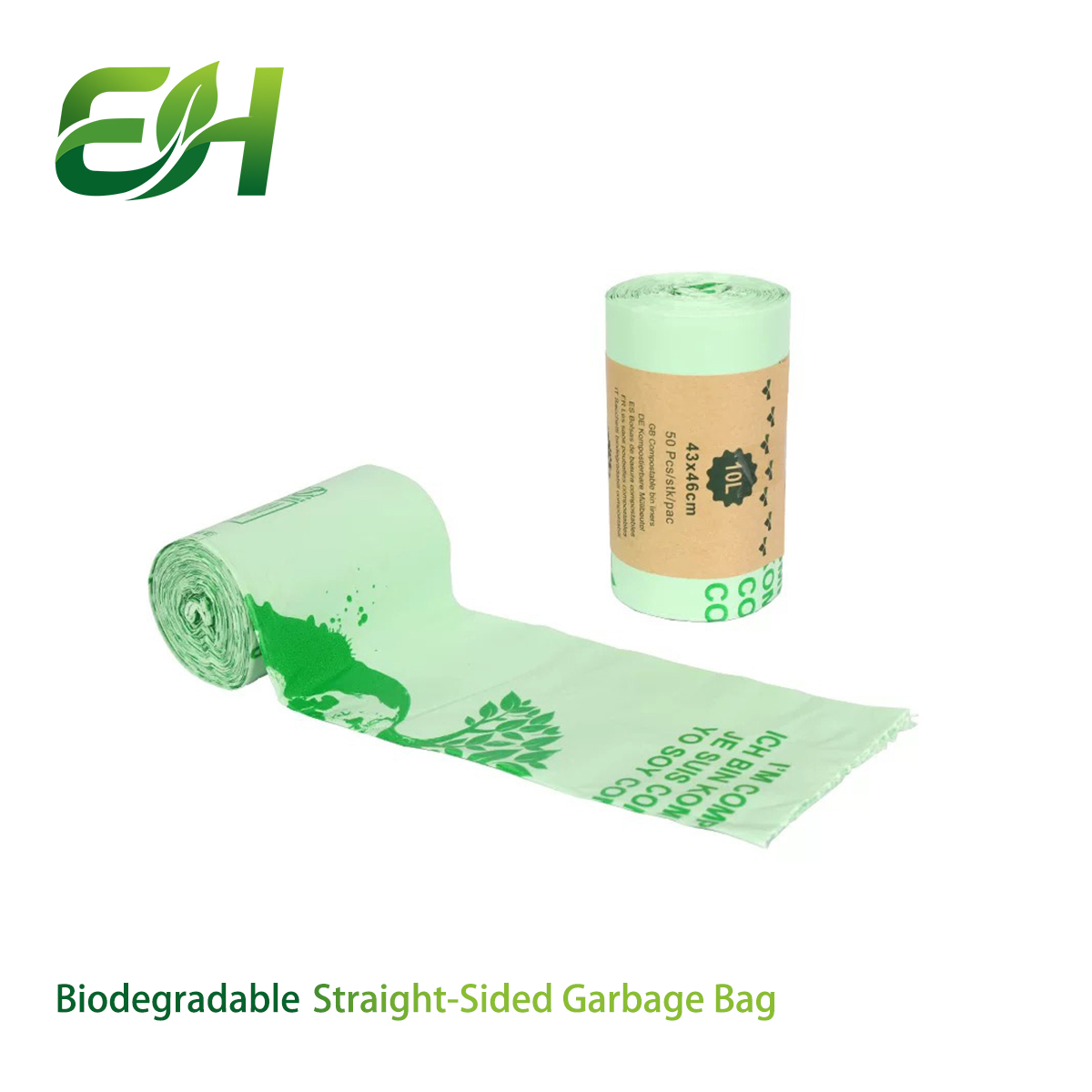 Biodegradable straight garbage bag